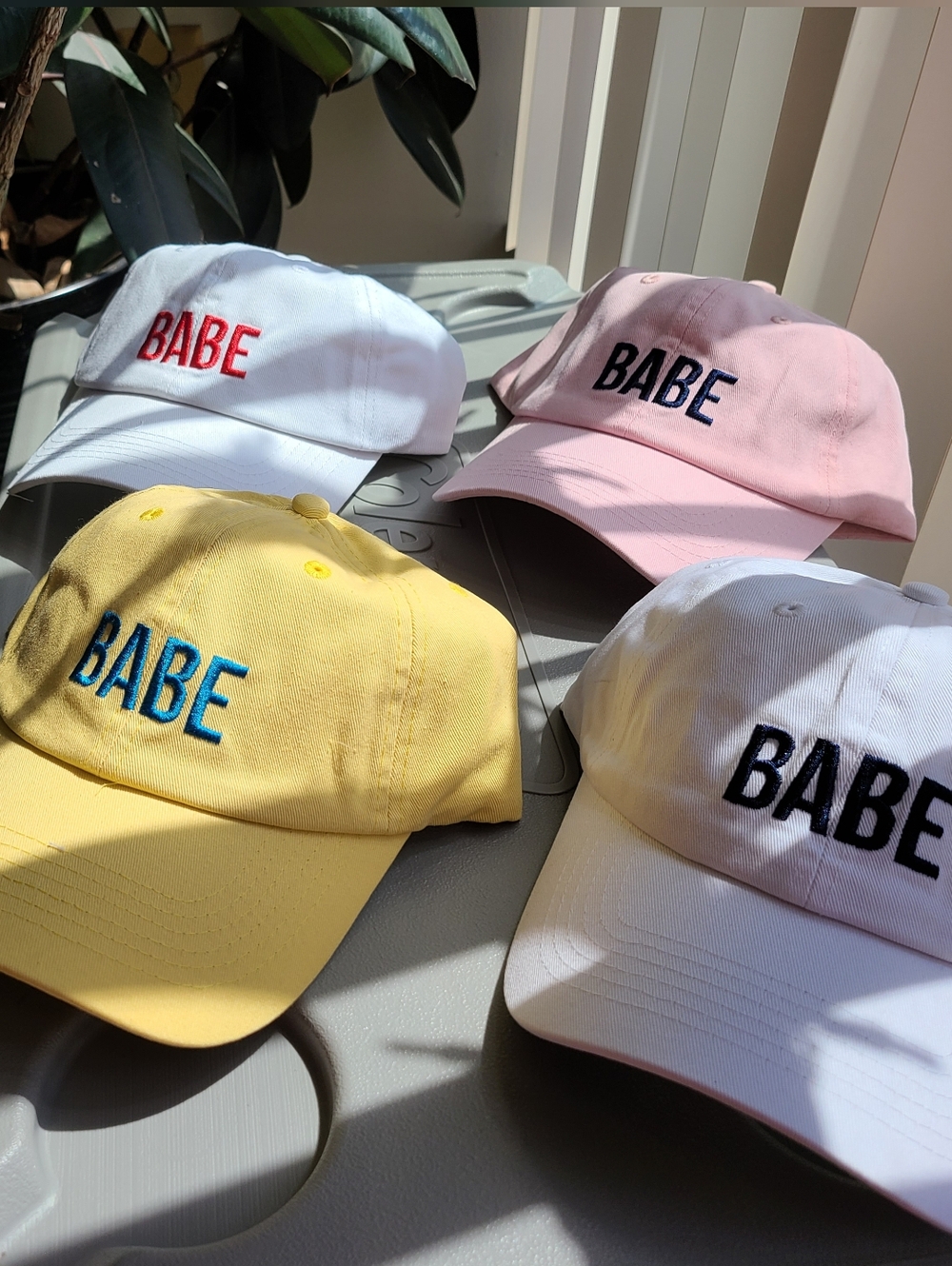 20 BABE Embroidered Cotton Baseball Caps - Variety Colors